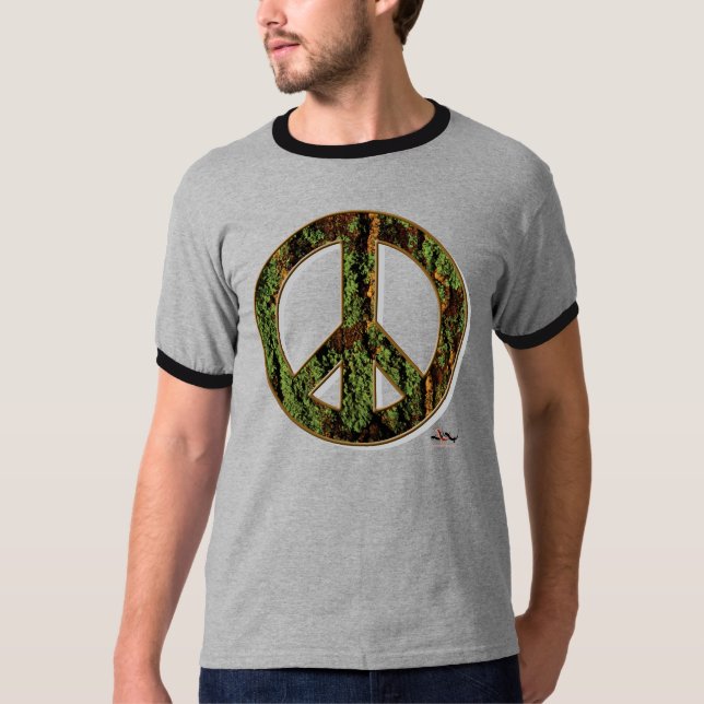 Camiseta T da paz do musgo (Frente)
