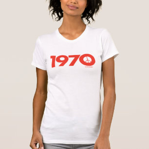 Camiseta T da paz em 1970 (branco)