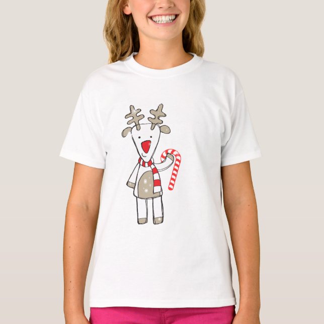 Camiseta T da rena do Natal (Frente)