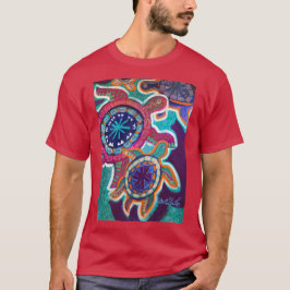 Camiseta T da tartaruga com arte aborígene original do