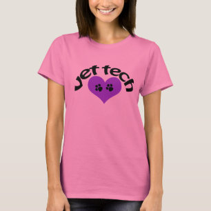 Camiseta T da tecnologia do veterinário do coração roxo
