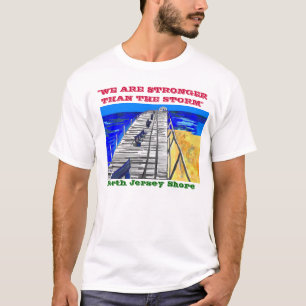 Camiseta T da tempestade do passeio à beira mar da costa d