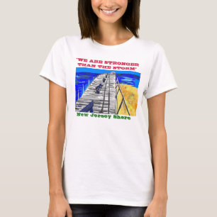 Camiseta T da tempestade do passeio à beira mar da costa d