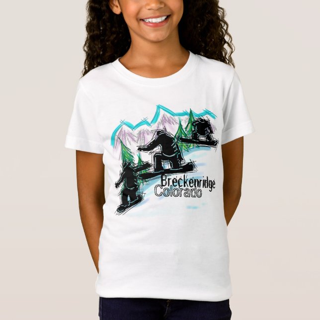 Camiseta T das meninas de Breckenridge Colorado (Frente)