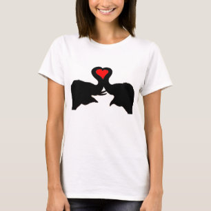 Camiseta T das meninas do amor do elefante