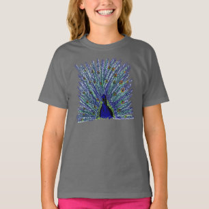 Camiseta T das meninas do pavão