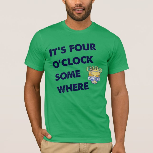 Camiseta T das quatro horas dos homens (Frente)
