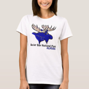 Camiseta T das senhoras da bandeira de Alaska do parque