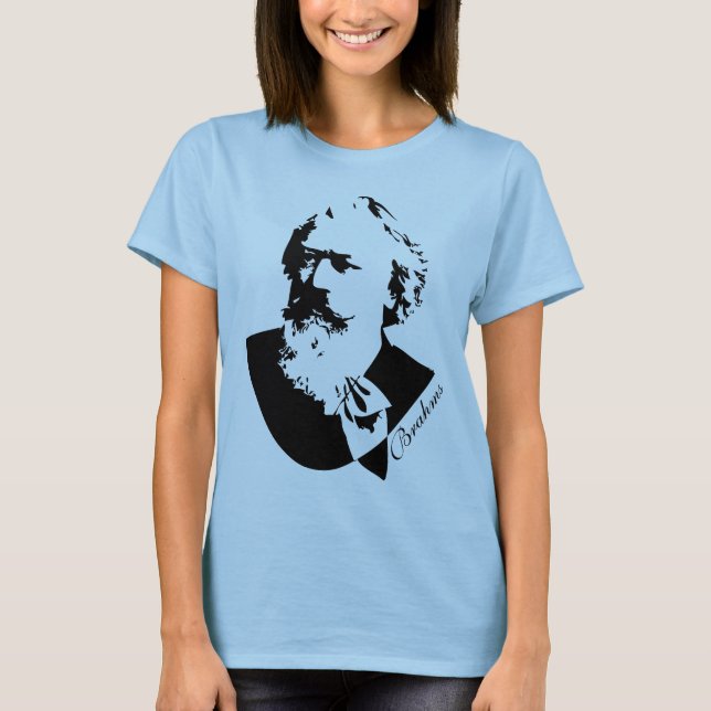 Camiseta T das senhoras de Johannes Brahms do compositor da (Frente)