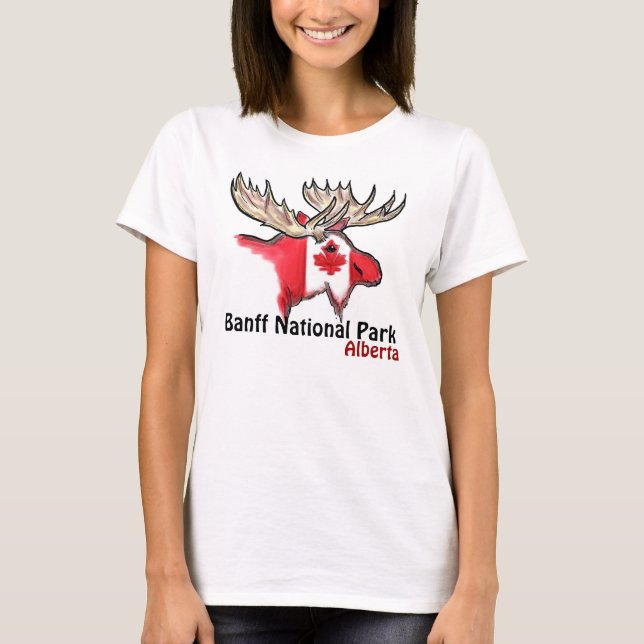 Camiseta T das senhoras dos alces de Alberta Canadá do (Frente)