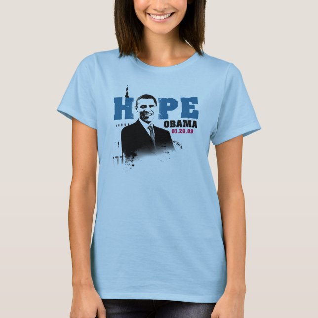Camiseta T das senhoras Obama (Frente)