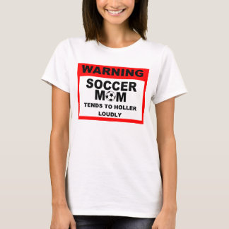 Camiseta T de advertência da mamã do futebol