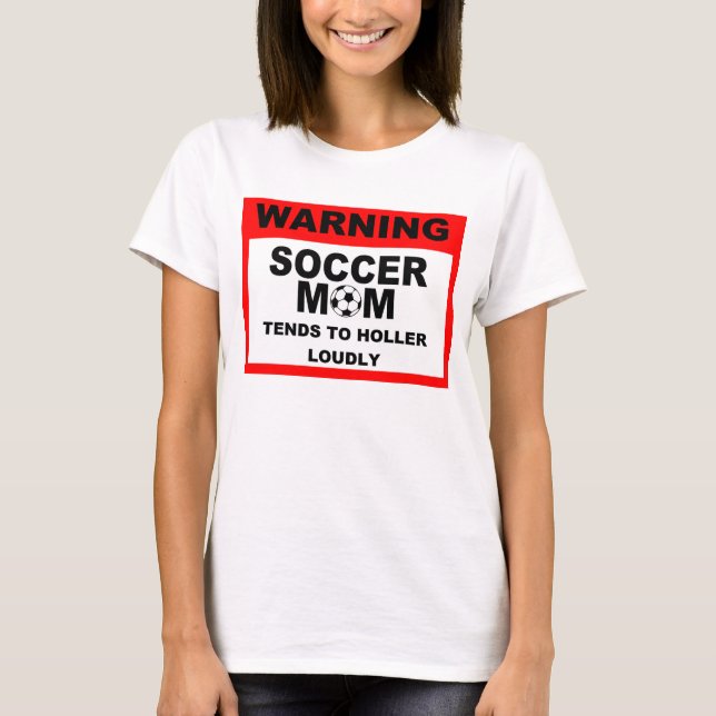 Camiseta T de advertência da mamã do futebol (Frente)