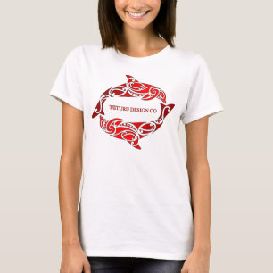 Camiseta T de Aihe (golfinhos) ou Hoodie - vermelho no