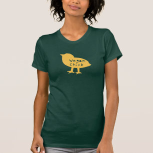 Camiseta T de Camo do pintinho do Vegan (amarelo)