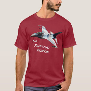 Camiseta T de combate do falcão F-16
