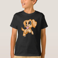 T de futebol do miúdo tirado mão do cão do golden