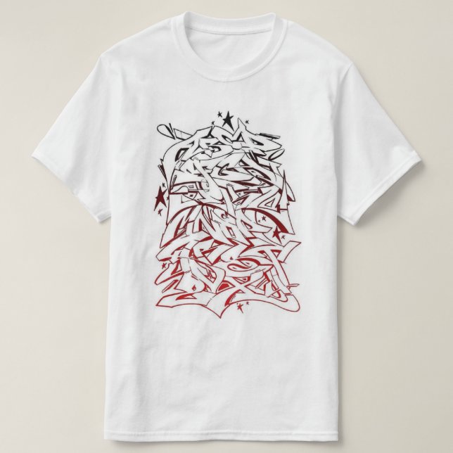 Camiseta T de Hip Hop do alfabeto dos grafites (Frente do Design)