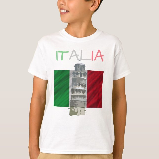 Camiseta T de Italia Pisa dos meninos (Frente)