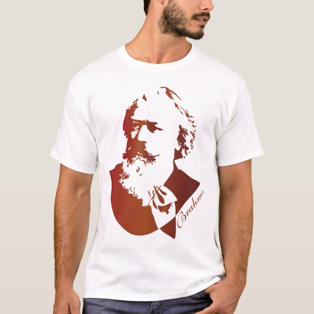 Camiseta T de Johannes Brahms do compositor da música (Frente)