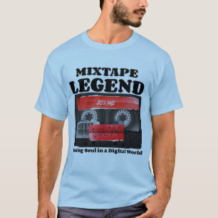 Camiseta T de legenda de fita mista