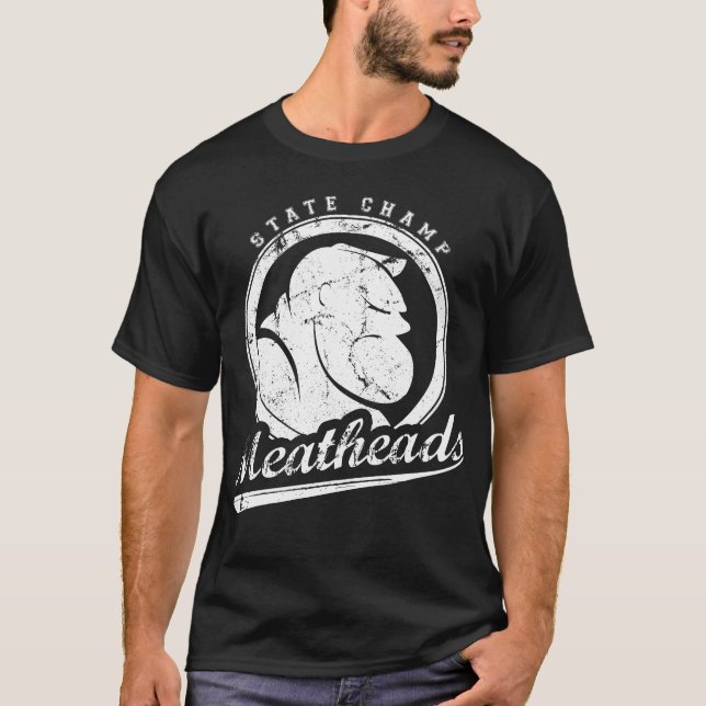 Camiseta T de Meatheads, versão 1 (T escuro) (Frente)