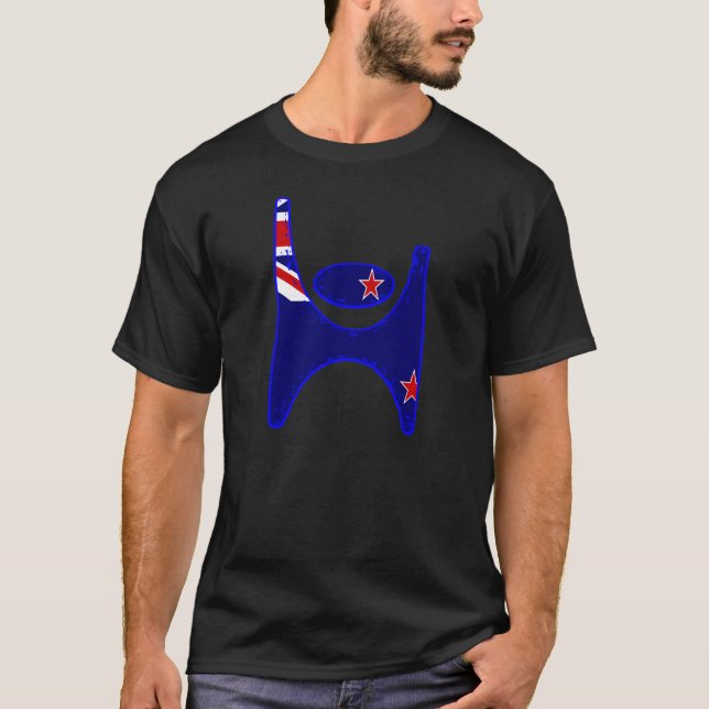 Camiseta T de Nova Zelândia do símbolo do humanista (Frente)
