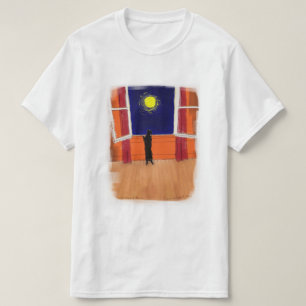 Camiseta T de Olivia e de janela