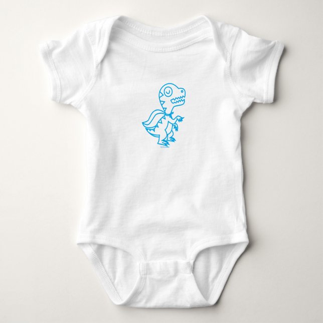 Camiseta T de Rex do arco-íris: Azul (Frente)