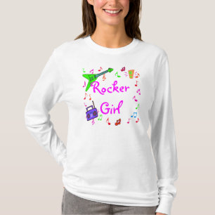 Camiseta T de Rockin da menina do balancim