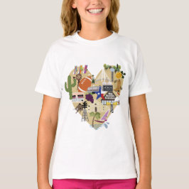 Camiseta T de Texas do plissado das meninas