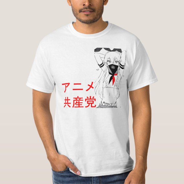 Camiseta T de Waifu do partido comunista/anarquista do (Frente)