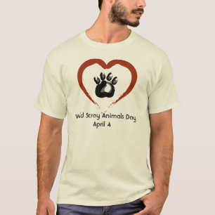 Camiseta T disperso do dia dos animais do mundo