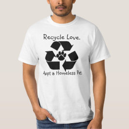 Camiseta T do amor do reciclar