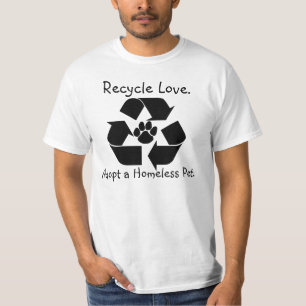 Camiseta T do amor do reciclar