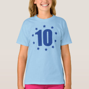 Camiseta T do ANIVERSÁRIO de DEZ estrelas 10o