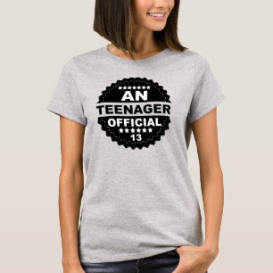 Camiseta T do ANIVERSÁRIO do ADOLESCENTE oficial um 13o