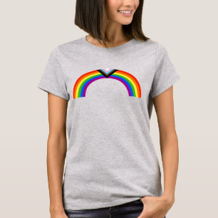 Camiseta T do arco-íris do orgulho de progresso