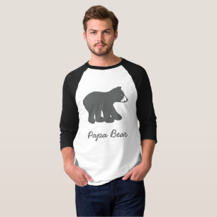 Camiseta T do basebol da Capa do urso 3/4 da papá