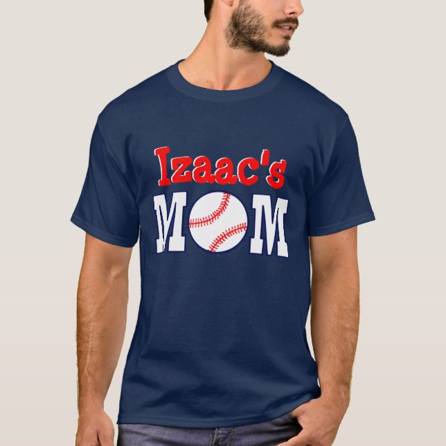 CAMISETA T DO BASEBOL DA MAMÃ DE IZAAC (Frente)