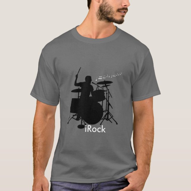 Camiseta T do baterista do iRock (Frente)