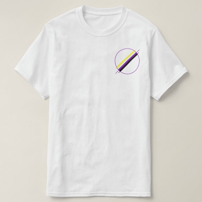 Camiseta T do bolso do orgulho de Nonbinary (Frente do Design)