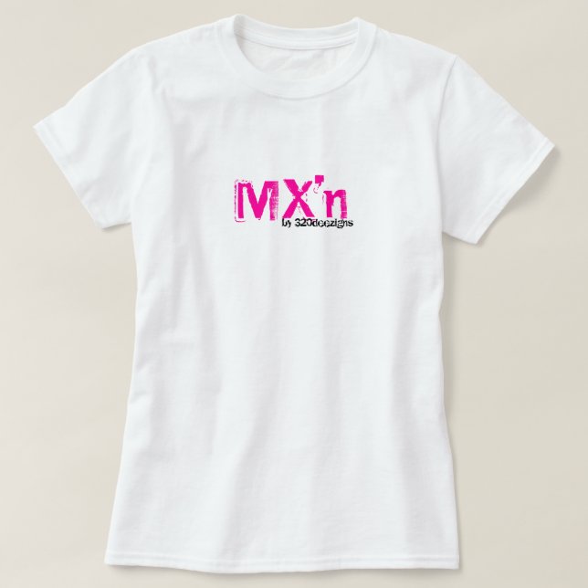 Camiseta T do braap de MX'n para ela - rosa quente (Frente do Design)