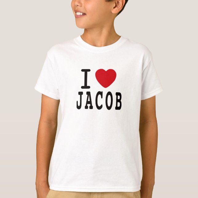 Camiseta T do branco da juventude de Jacob Latimore "eu amo (Frente)