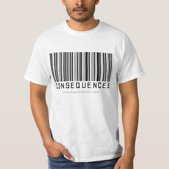 Camiseta T do branco das conseqüências (Frente)