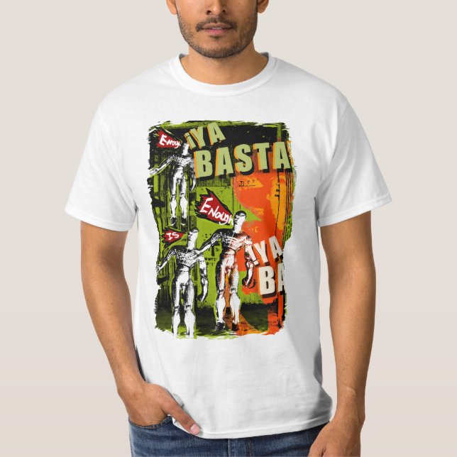 Camiseta T do branco do basta de Ya (Frente)