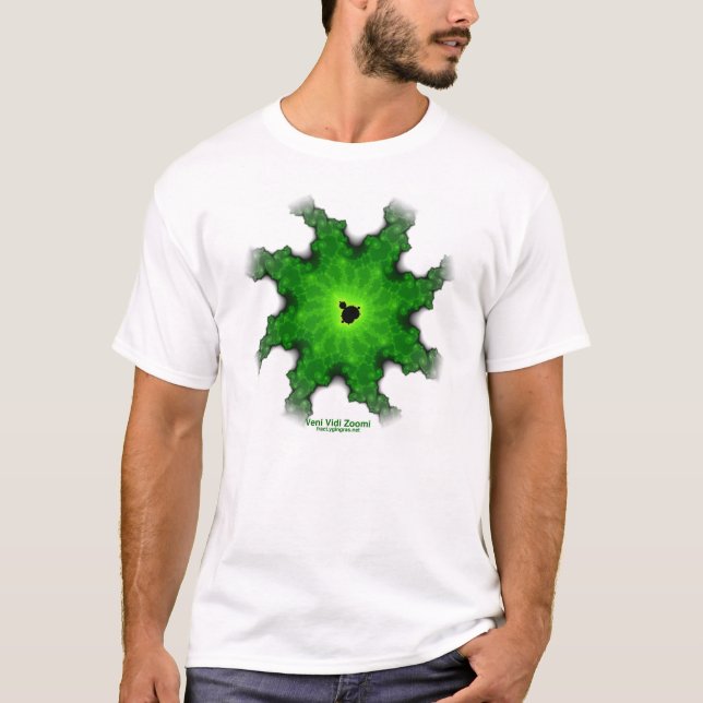 Camiseta T do branco do fractal de Mandelbrot da traça (Frente)