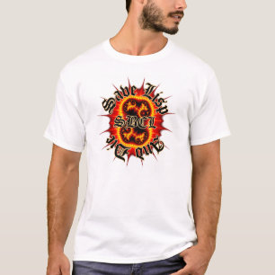 Camiseta T do branco do Fractal do inferno de SBCL