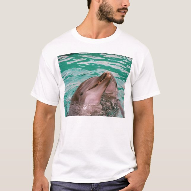 Camiseta T do branco dos golfinhos (Frente)