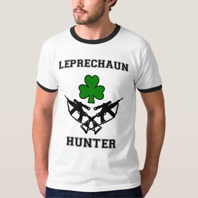 Camiseta T do caçador do Leprechaun (Frente)
